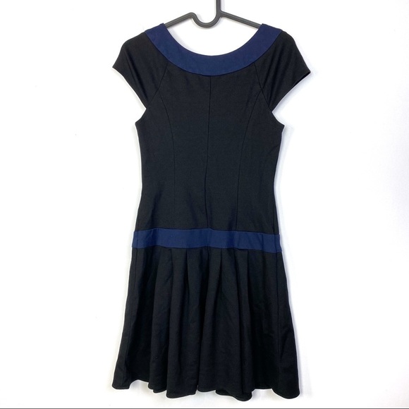 Decode 1.8 Drop Waist off shoulder Pleated Dress Size 2 In Black/Blue - Picture 6 of 8